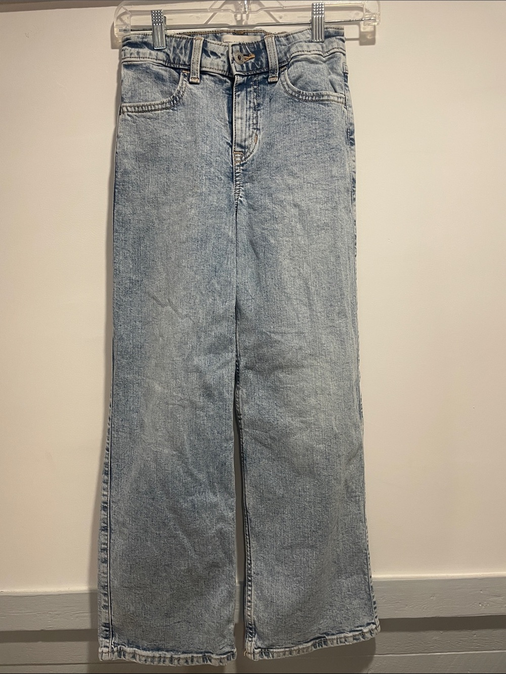 abercrombie kids Light Wash Wide-Leg High-Rise relaxed Jeans